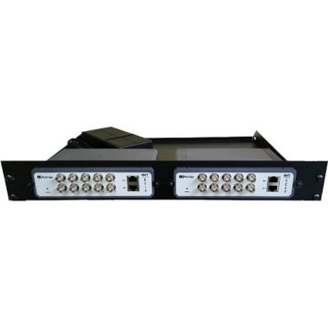 Rack mount kit for 2 Unmanaged Switches and Power Supplies (not included).