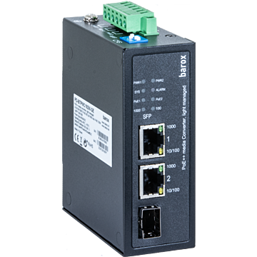 Media-Konv. DIN-Sch. mit Mgmt., erw. Temp.