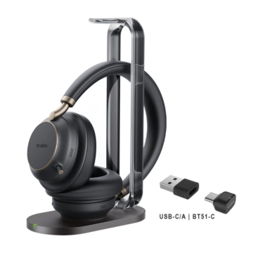 Yealink Bluetooth Headset - BH76 Plus with Charging Stand UC Black USB-C/A