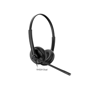 Yealink SIP zub. QD/RJ YHS34 Lite, Duales Headset mit NoiseCancelling